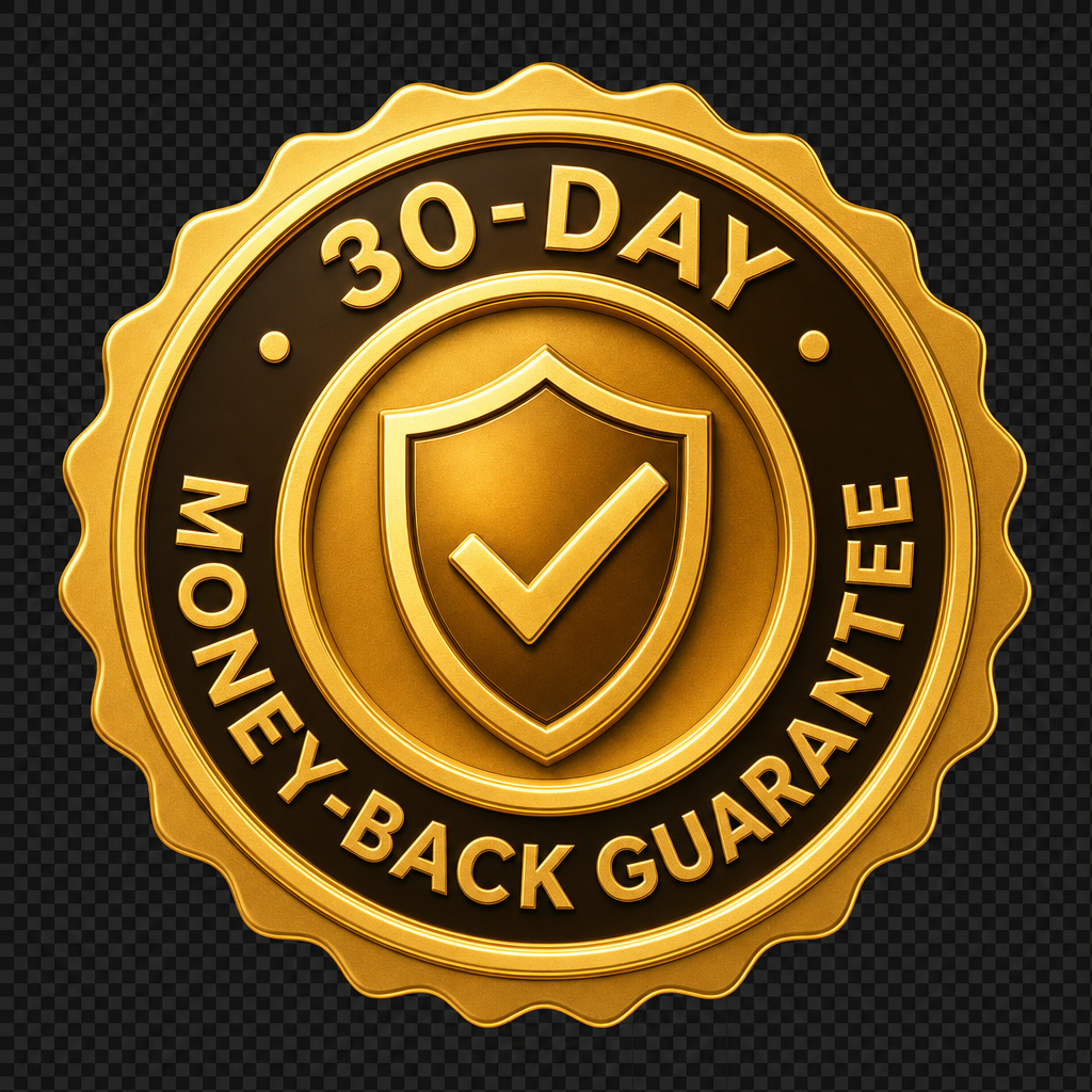 30-day money-back guarantee seal.